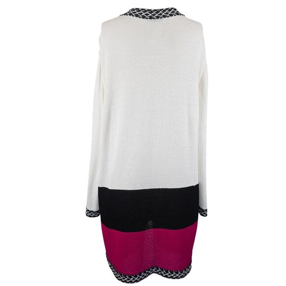 Stizzoli Black Pink Mid Zip Winter Women's Cardigan Tag 56 - US 20 - Picture 3 of 5